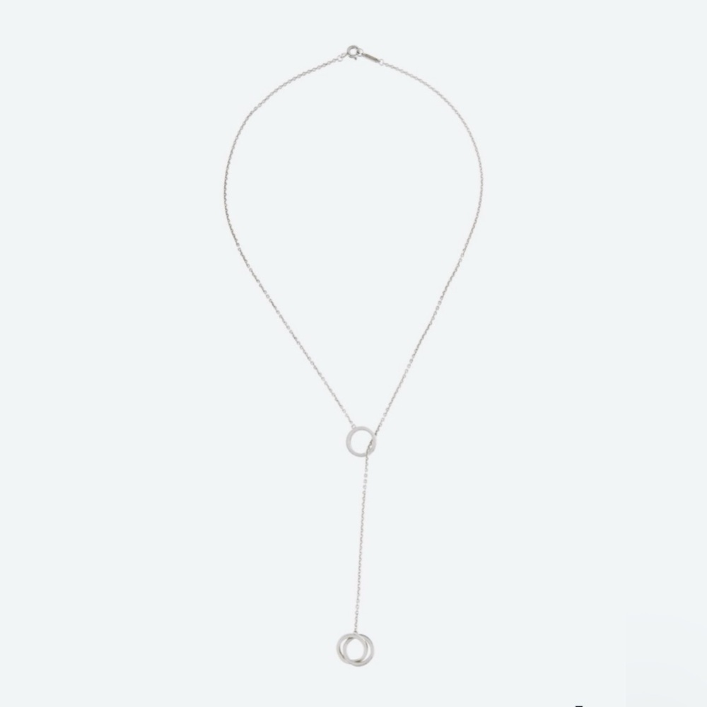Vintage Tiffany & Co. 1837 Interlocking Circles Lariat Necklace Sterling Silver - Picture 6 of 8